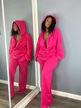 Load image into Gallery viewer, Drape Front Hoodie 2Piece Set