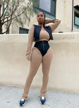 Load image into Gallery viewer, Stretch Denim + Ribbed Sweater Knit Set