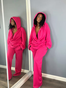 Drape Front Hoodie 2Piece Set